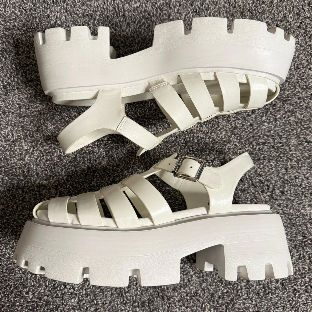 Steve Madden Monti Platform Fisherman Sandal white size 7.5 - Picture 2 of 8